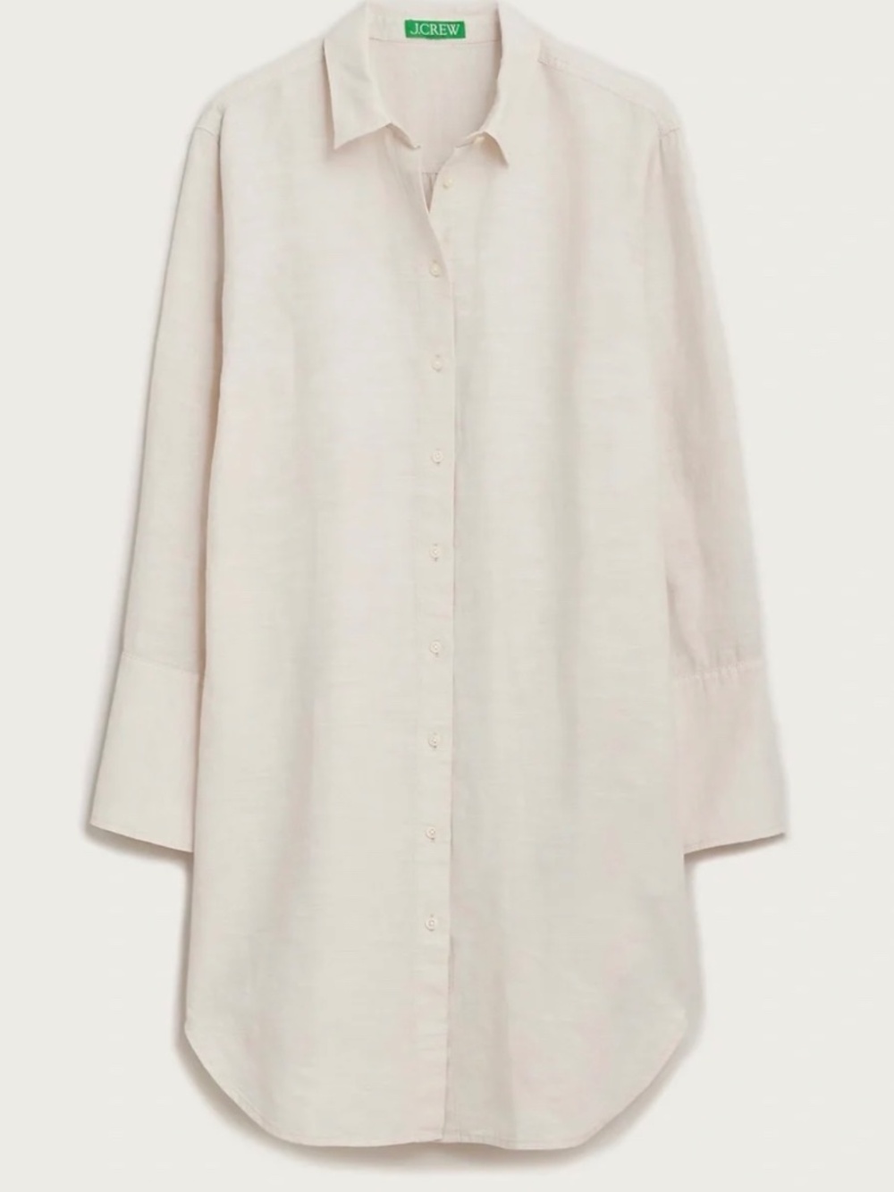 New J. Crew Relaxed-Fit Beach Shirt in Linen-Cotton Blend Sheer Flax Size Medium